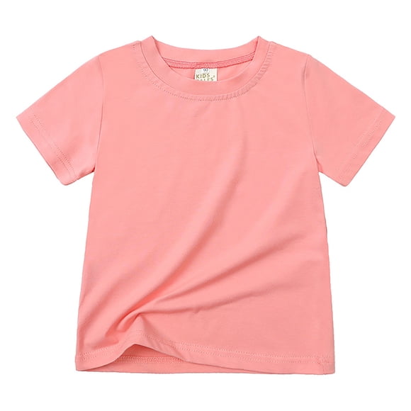 Splozh Toddler Tshirts Children's T Shirt Solid Color Short Sleeved Shirt Boys and Girls Outside Cotton T Shirt Pink,3-4 Years