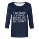 thumbnail image 5 of Honeeladyy - Túnica de talla grande para mujer, novedad de 2024, informal, de color liso, con estampado de letras, cuello redondo, holgada, para salir de verano (azul marino, M), 5 of 5