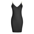 thumbnail image 4 of IROINNID V-Neck Sheath Dress For Women Gorgeous Summer Solid Camis Sleeveless Vest Mini Dress Empire Waist Dress, 4 of 8