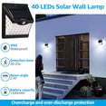 thumbnail image 3 of TORCHSTAR 8Pack 40 LED Solar Security Lights for Garage, Porch, Driveway, Patio, Wireless Solar Motion Lights, 6500K Pure White, 270° Beam Angle, 3 of 8