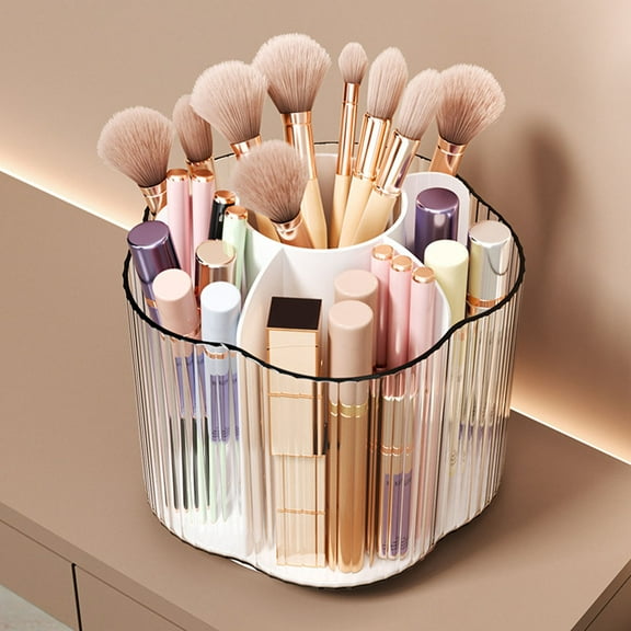 WHAMVOX Desktop Stationery Box Rotating Makeup Brush Organizer Art Brush Storage Box
