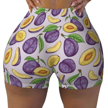 Workout Shorts Women  Plum Biker Shorts for Women Running Gym Spandex Shorts Tummy Control