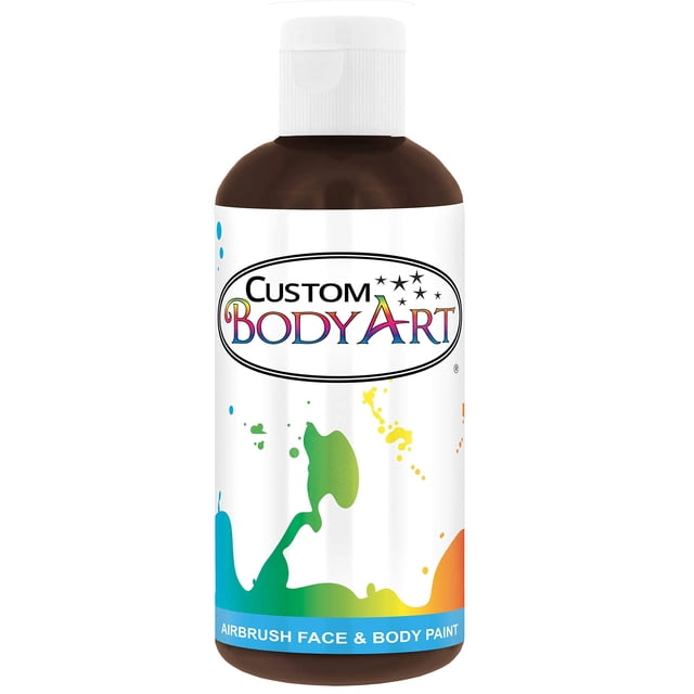Custom Body Art 8-ounce Brown Water Based Airbrush Body Art & Face Paint