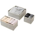 thumbnail image 1 of Laklulu Paquete de 3 cajas de almacenamiento de tela plegables, organizador de cajones, cestas de tela, contenedores, divisores para ropa, ropa interior, sujetadores, calcetines, 1 of 6