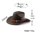 thumbnail image 4 of Unisex Leather Cowboy Hat Cattleman Western Style Wide Brim Rodeo Ranch Hat with Buckle Band, Textured Western Hat Country Festival Part, 4 of 5