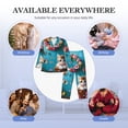 thumbnail image 7 of Bingfone Men's Pajama Set 2 Piece Loungewear PJs, Long Sleeve with Pajama Pants-Whimsical Cats and Flowers Scene, 7 of 7
