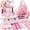 Pink, variant on Pilates Kit, Pilates Equipment for Workouts, Pilates Essentials Kit for Women with Pilates Ring and Ball Set, Socks, Ankle Resistance Bands with Cuffs, Resistance Band and Massage Ball