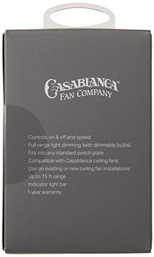 Casablanca 99195 Fan & Light Wall Remote Control White 