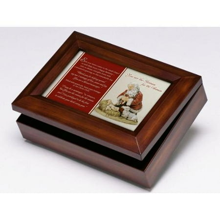 8" Kneeling Santa "Silent Night" Digital Christmas Music and Jewelry Box