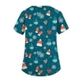 thumbnail image 4 of Garbnen Scrubs Tops for Women Christmas Womens Scrubs Short Sleeve V Neck Navidad Print Nurses Working Uniforms with Pockets, 4 of 6