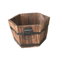 thumbnail image 2 of Almencla Wood Barrel Planter Multipurpose Unique Flowerpot for Garden Entryway Plants, 2 of 8