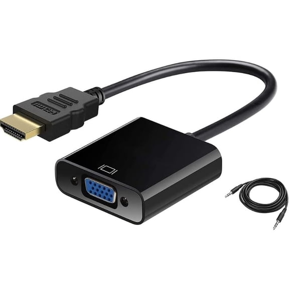 HD to VGA Male Female Converter Adapter with Audio Cable for PS4 / PS5 Desktop/Notebook/ Fire Stick/Raspberry Pi/DVD Player/Tablet PC/Digital Camera