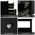 thumbnail image 6 of Sesslife Side Table with Drawers and Charging Station, Wood Narrow End Table with Storage for Living Room, Modern Nightstand for Bedroom, Black, 6 of 7