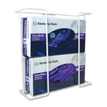- Wire Wall-Mount Glove Box Holder, 2-Box, Horizontal, Stainless Steel, White