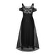 thumbnail image 2 of Qucoqpe - Vestido de verano para mujer, moderno, largo, talla grande, holgado, con hombros descubiertos, encaje floral, para invitadas de boda, fiesta, graduación, elegante, formal, para verano, 2 of 3