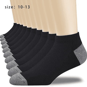 AUQ 12Pcs Socks for Men,Trendy Colorblock Grip Socks,Breathable Comfortable Crew Socks for Women,Black
