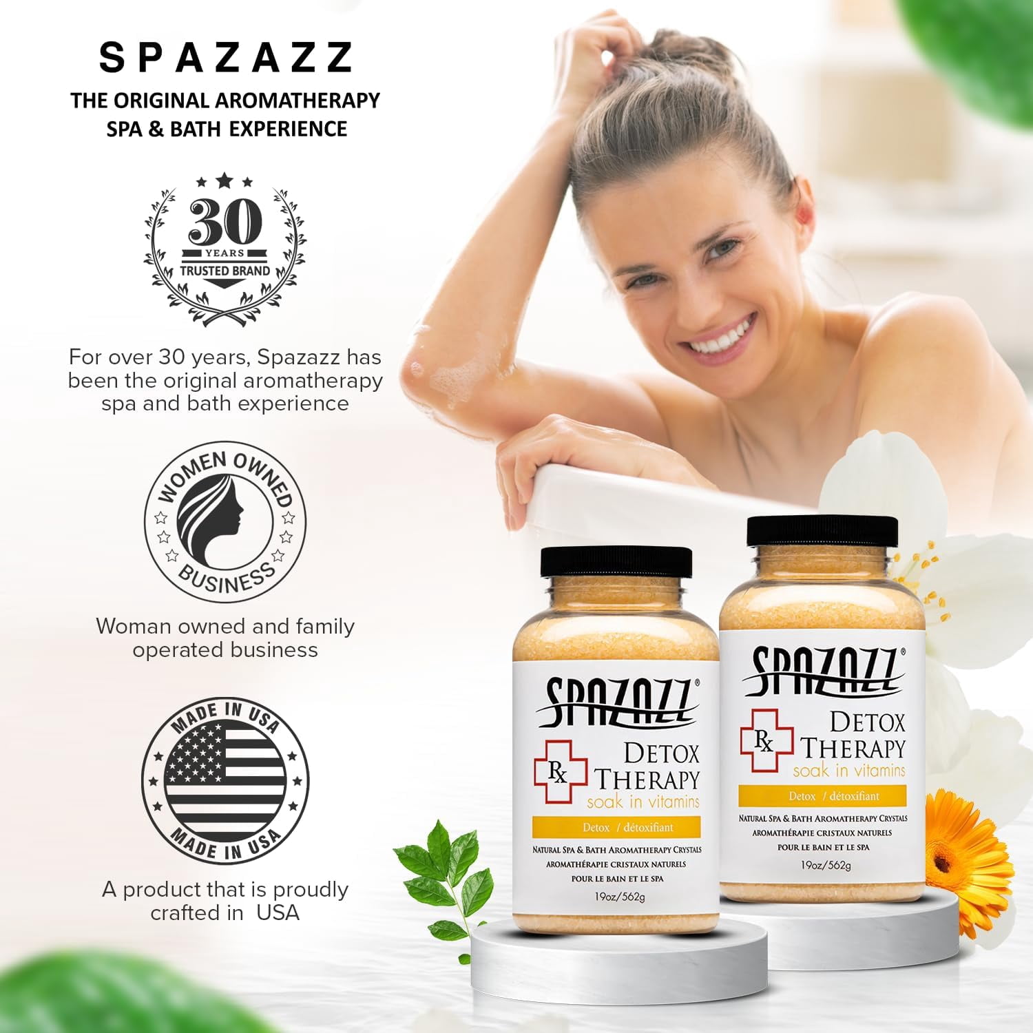 Spazazz Aromatherapy Spa and Bath Crystals- Detox Therapy (2 Pack)