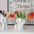 thumbnail image 3 of Chak’s Choice 2-Piece White Ceramic Face Vase,Ceramic Face Vase White Flower Vase for Decor Art Vase Modern Decorative Vase 1-Piece, 3 of 5