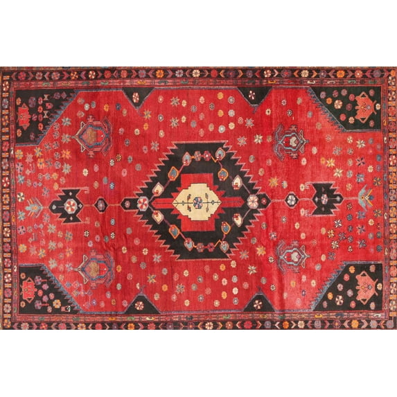 Ahgly Company Indoor Rectangle Traditional Cherry Red Medallion Area Rugs, 2' x 3'