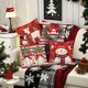 thumbnail image 4 of Funda de almohada con decoración navideña, regalo de Año Nuevo, bonita funda de almohada con estampado de muñeco de nieve y cervatillo, cojín para sofá, decoración del hogar, 4 of 5