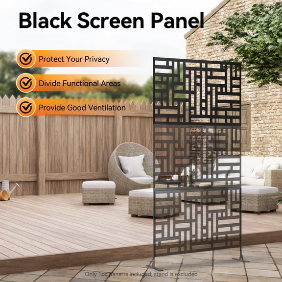 Modern Privacy Screen Decorative Panel Metal Fence for Outdoor Indoor Rectangular for Privacy Protection