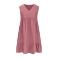 thumbnail image 6 of GEWSEY Womens Summer Mini Dresses Casual Ruffle Flowy Tiered Sleeveless Sundresses Swing A Line Beach Short Dress (Pink, XL), 6 of 6