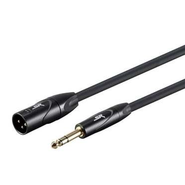 Monoprice XLR Male to 1/4 Inch TRS Male Cable - 25 Feet - Black | 16AWG, Gold Plated - Stage Right Series