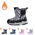 thumbnail image 5 of XXWXYD Boy Snow Boots Girls Boys Snow Boots Outdoor Warm Comfortable Non Slip Mid Calf Padded Small Big Kids Winter Shoes for Simple Casual Breathable Shoe(10-10.5 Years,Grey), 5 of 9