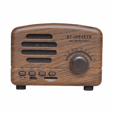 Portable Wireless Retro Speaker Mini Wireless Vintage Speaker with Blueth 4.1 TF card Wood Grain