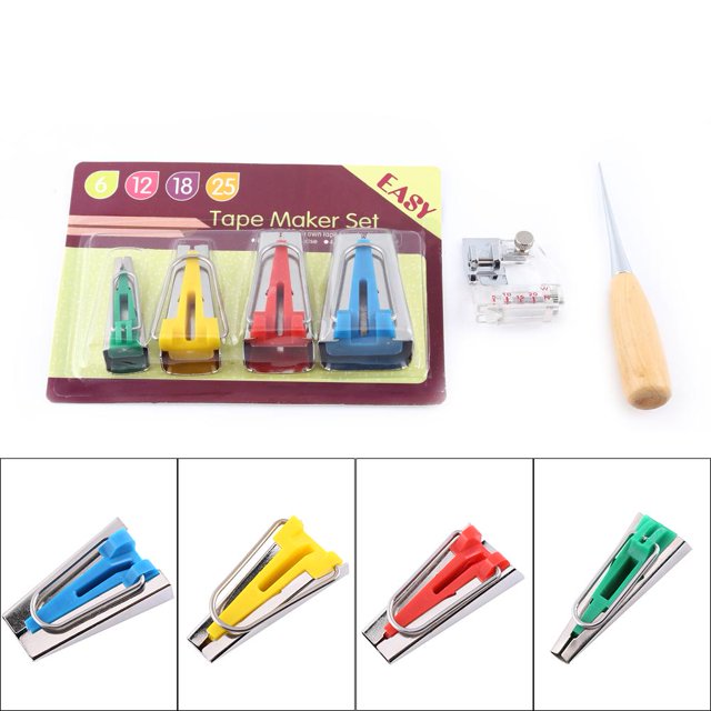 WALFRONT 6pcs Bias Tape Maker Kit 6/12/18/25mm Binding Tool Guide Strip Sewing Quilting, sewing patterns, sewing thread