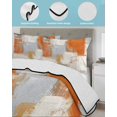 thumbnail image 4 of Quilts Twin XL Size, Burnt Orange Soft Comforter Bedding Set for Bed, Modern Geometric Grey Oil Painting Abstract Lightweight Quilted Bedspread with Pillow Cover(2 Pieces) for All Season, 68x98 Inch, 4 of 6