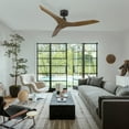 thumbnail image 3 of Bestco  50"  Modern Smart Ceiling Fan with Remote Compatible with Alexa Google Voice App Control, Semi Flush Mount Indoor 6 Speed Reversible Fandelier, Walnut, 3 of 10