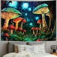 thumbnail image 2 of BCIIG Mushroom Tapestry Trippy Tapestry for Bedroom Blacklight Aesthetic Tapestries Black Light Poster Trippy Wall Hanging Decor for Living Room Psychedelic Blue Purple Colorful Tapestry 60x50inch, 2 of 6