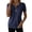 #0027-Navy, variant on Womens Tops Quarter Zip V Neck Slim Fit Short Sleeve Stretchy Lightweight Blouses Basic Tees Evening Chic Outfit Gift