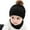 Black, variant on SinhoonToddler Kids Warm Beanie Crochet Cap Scarf 2pcs Baby Sets Solid Color Winter New Baby Boy Knit Hats Girl Hat