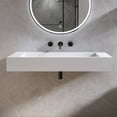 thumbnail image 4 of MEDUNJESS 42" Vessel Sink Wall-Mount Bathroom Sink V-Shaped Floating Sink Stone Resin in Matte White, 4 of 6