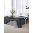 thumbnail image 5 of Black Grey Ombre Queen Size Flat Sheet, Wrinkleproof & Fadeproof Cooling Flat Bed Sheet Only, Modern Geometric Abstract Moire Art Breathable Soft Bedding Top Sheets 90 x 102 Inches, 5 of 8