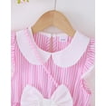 thumbnail image 5 of 3T Baby Girls Dress 4T Girls Sleeveless Dress Doll-collar Toddler Girls Summer Stripe Dress with Cute Bag Pink, 5 of 10