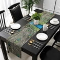 thumbnail image 3 of Peacock Feathers Table Runner 72 Inches Long, Contemporary Aesthetic Art Kitchen Coffee Dining Table Decoration for Home Party Birthday Wedding Home Decor 18x72 Inches, 3 of 8