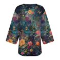 thumbnail image 5 of HCYSFG Womens Leaf Print Kimono Cardigan Open Front Short Sleeve Lightweight Sheer Loose Fit Beach Cover Up Summer Layering Tops, 5 of 5