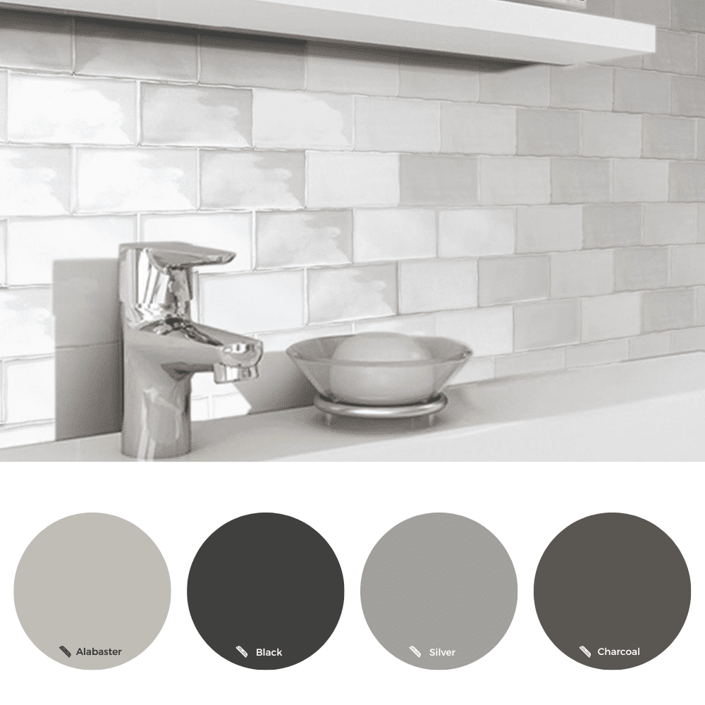 The Tile Life Metro 2" x 4" Multicolor Glossy Porcelain Subway Mosaic Wall Tile, 1 Sheet