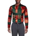 thumbnail image 1 of Camisas Para Hombre Hombre Hombre Ropa Casual Estampado Manga Larga Top Camisa Primavera Y Otoño Moda (Green, S), 1 of 4