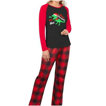 

AnuirheiH Xmas Pjs Set Matching Family Sets Christmas Casual Printed Top With Bottom Outfits Home Wear 4-6$ off 2nd