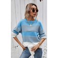 thumbnail image 2 of Pulls Décontractés Manches Longues Col Rond Couleur Patchwork Pull en Tricot Tops, 2 of 7