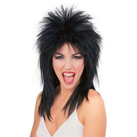 Super Star Punk Rock Rocker 80s Costume Wig Black R50723/69