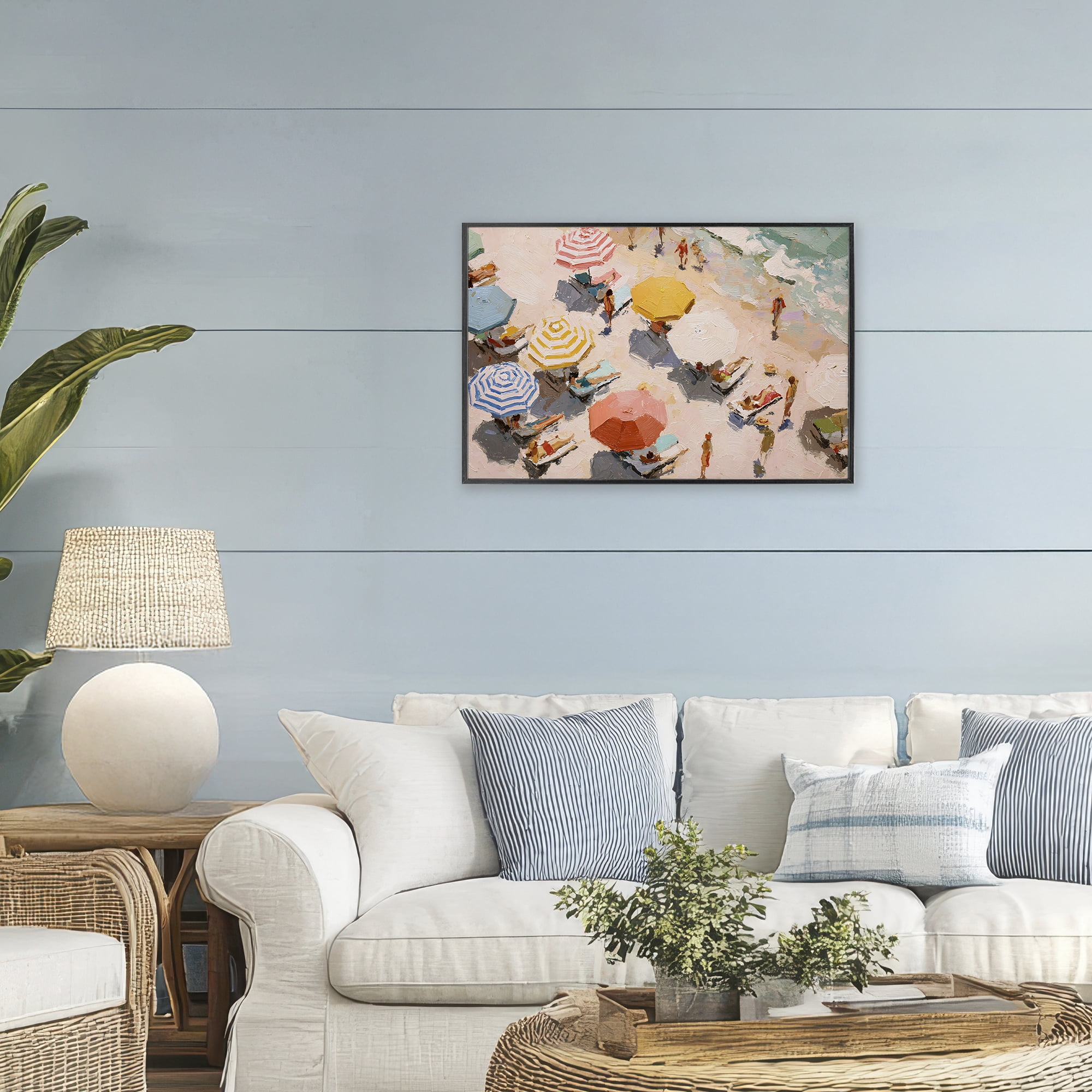 Stupell Industries Summer Beach Fun Expression Black Framed Giclee Art, design by Jacky Ngan