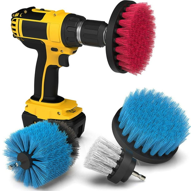 GLiving Drill Brush Attachment Set Scouring Pads Power Scrubber Brush