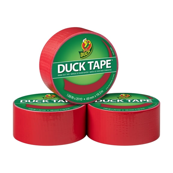 Duck Tape Brand Red Duct Tape, 1.88 in. x 20 yd., 3 Pack