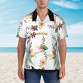 thumbnail image 5 of Uemuo Pretty Floral With Leaves Printed Regular Fit Short Sleeve Casual Hawaiian Shirt for Men,Aloha shirt,Tropical shirt,Floral print shirt,Vacation Beach shirt-X-Large, 5 of 9