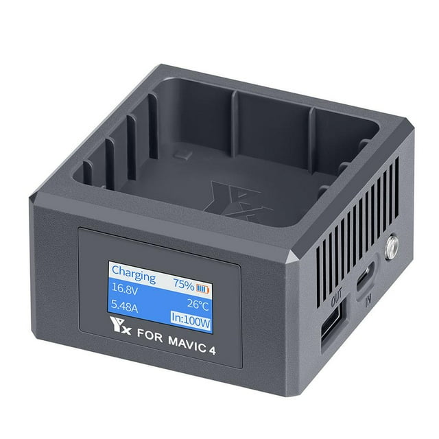 SharkTRUE High-Power 100W Multi-Functional Charger with Digital Display for Drones, Power Bank Compatible